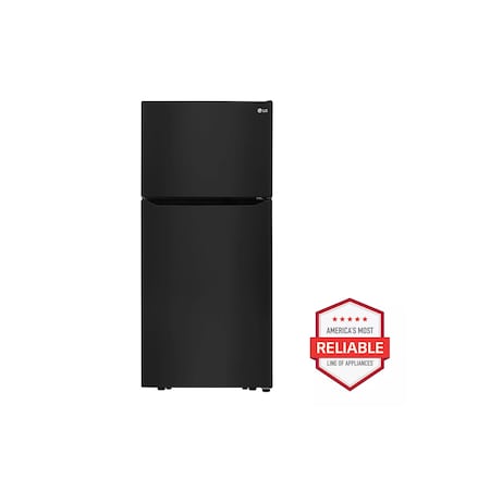 Lg 20 cu. ft. Energy Star Efficient Top Freezer Black Refrigerator LTCS20020B